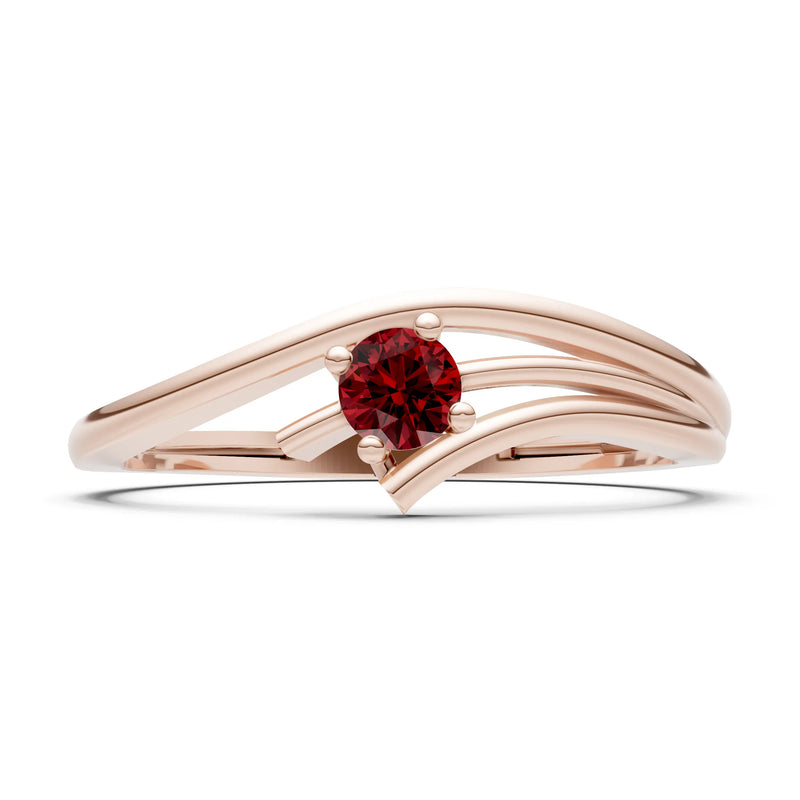 Celeste Flow Bypass Dainty Solitaire Ring