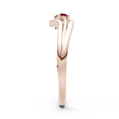 Celeste Flow Bypass Dainty Solitaire Ring