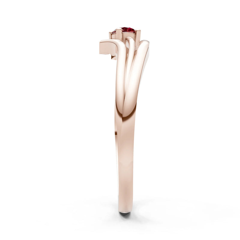 Celeste Flow Bypass Dainty Solitaire Ring