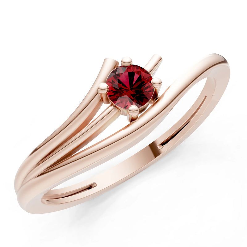 Celeste Flow Bypass Dainty Solitaire Ring