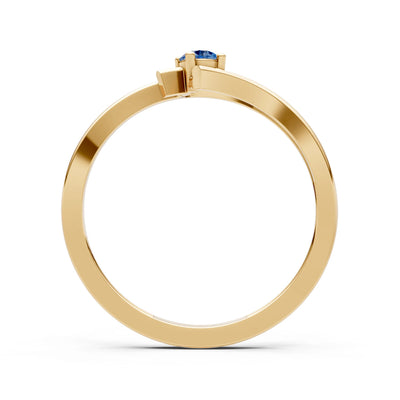 Celeste Flow Bypass Dainty Solitaire Ring