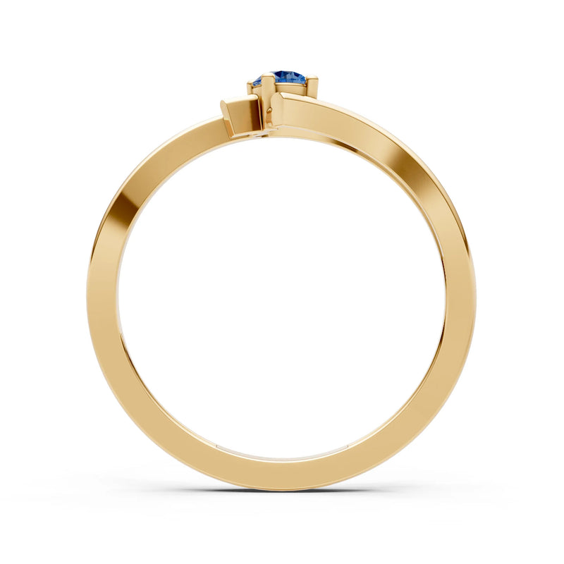 Celeste Flow Bypass Dainty Solitaire Ring