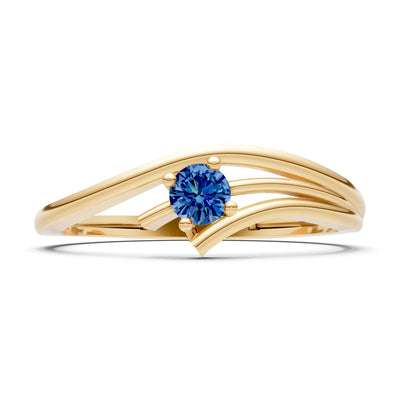 Celeste Flow Bypass Dainty Solitaire Ring