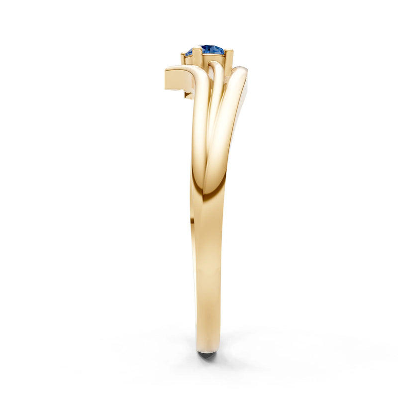 Celeste Flow Bypass Dainty Solitaire Ring