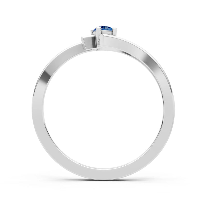Celeste Flow Bypass Dainty Solitaire Ring