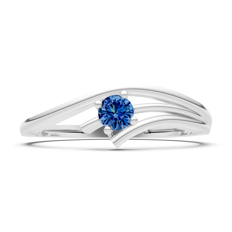 Celeste Flow Bypass Dainty Solitaire Ring
