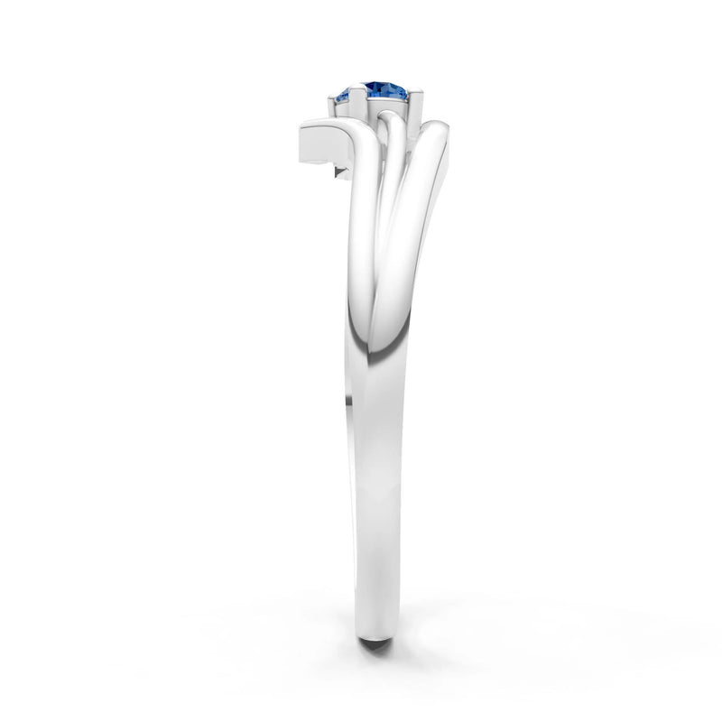 Celeste Flow Bypass Dainty Solitaire Ring