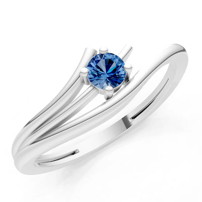 Celeste Flow Bypass Dainty Solitaire Ring
