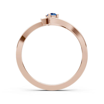 Celeste Flow Bypass Dainty Solitaire Ring