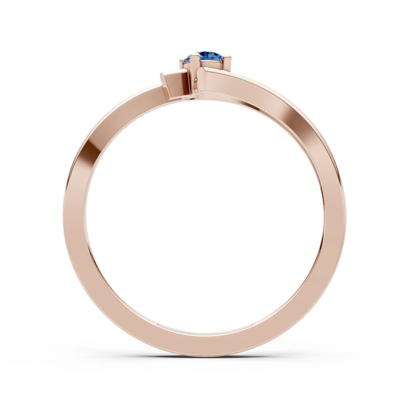 Celeste Flow Bypass Dainty Solitaire Ring
