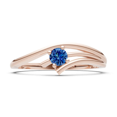 Celeste Flow Bypass Dainty Solitaire Ring