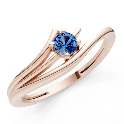 Celeste Flow Bypass Dainty Solitaire Ring