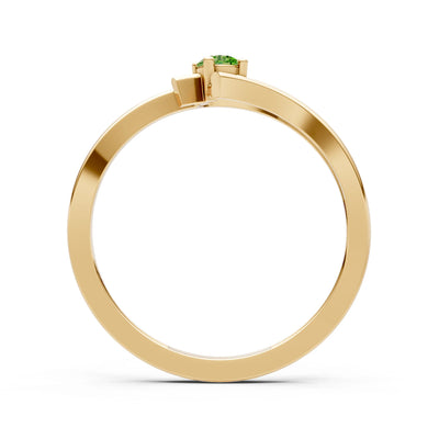 Celeste Flow Bypass Dainty Solitaire Ring