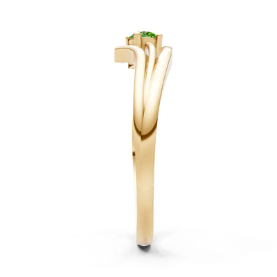 Celeste Flow Bypass Dainty Solitaire Ring