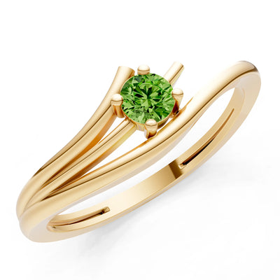 Celeste Flow Bypass Dainty Solitaire Ring