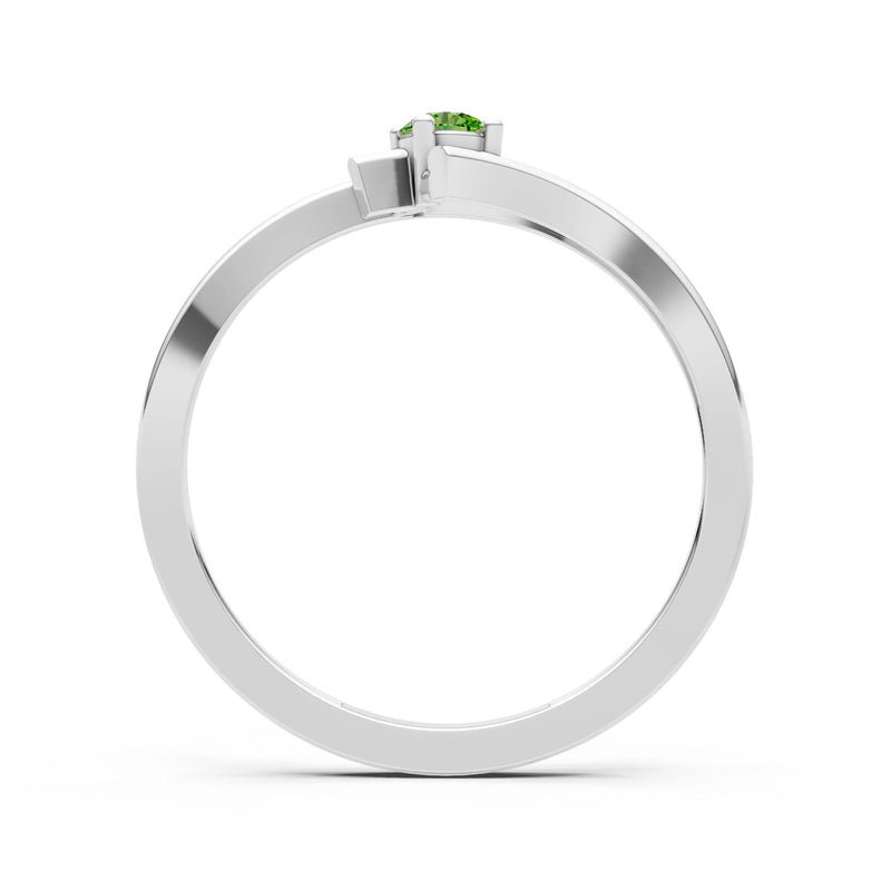Celeste Flow Bypass Dainty Solitaire Ring