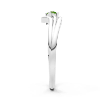Celeste Flow Bypass Dainty Solitaire Ring