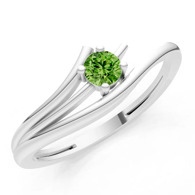 Celeste Flow Bypass Dainty Solitaire Ring