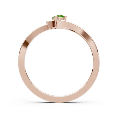 Celeste Flow Bypass Dainty Solitaire Ring