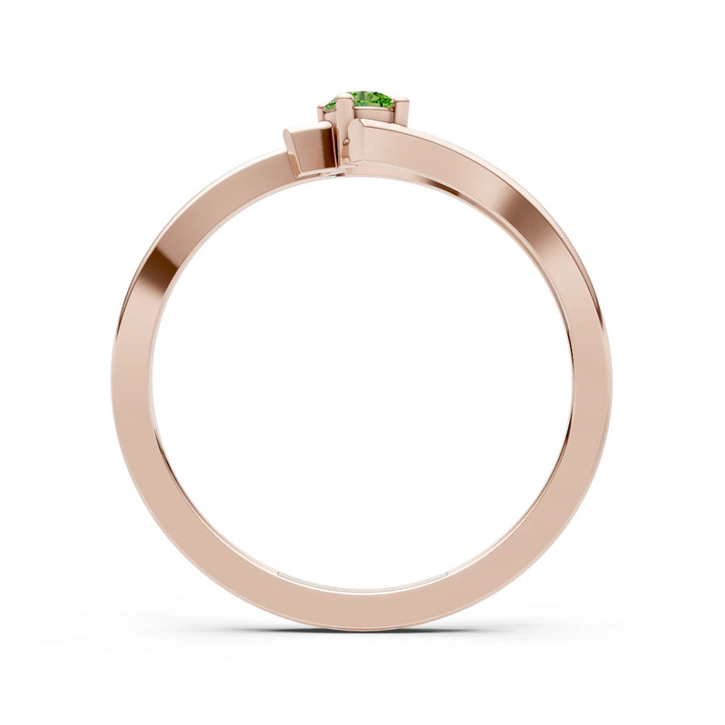 Celeste Flow Bypass Dainty Solitaire Ring