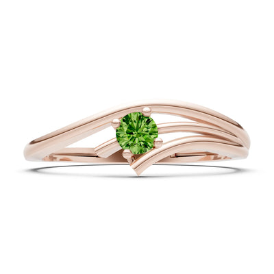 Celeste Flow Bypass Dainty Solitaire Ring