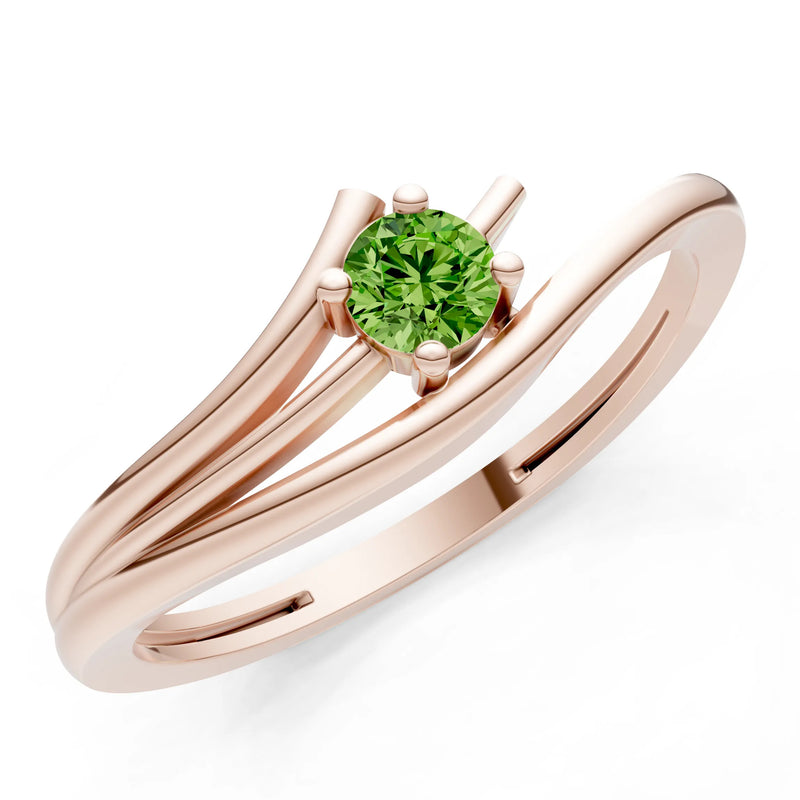 Celeste Flow Bypass Dainty Solitaire Ring
