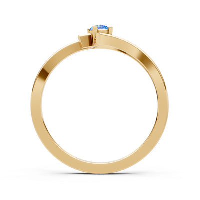 Celeste Flow Bypass Dainty Solitaire Ring