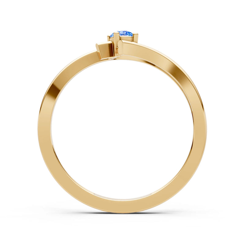 Celeste Flow Bypass Dainty Solitaire Ring