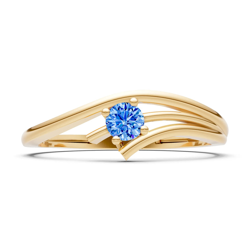 Celeste Flow Bypass Dainty Solitaire Ring