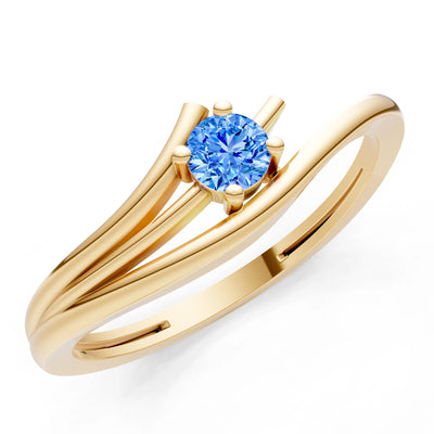 Celeste Flow Bypass Dainty Solitaire Ring