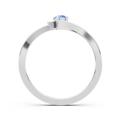 Celeste Flow Bypass Dainty Solitaire Ring