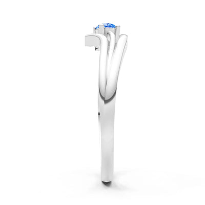 Celeste Flow Bypass Dainty Solitaire Ring