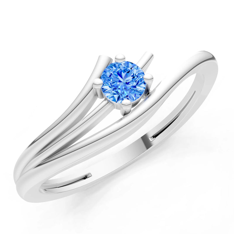 Celeste Flow Bypass Dainty Solitaire Ring