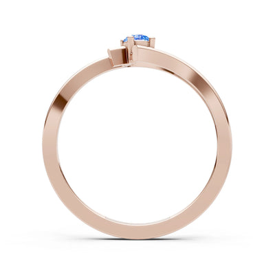 Celeste Flow Bypass Dainty Solitaire Ring