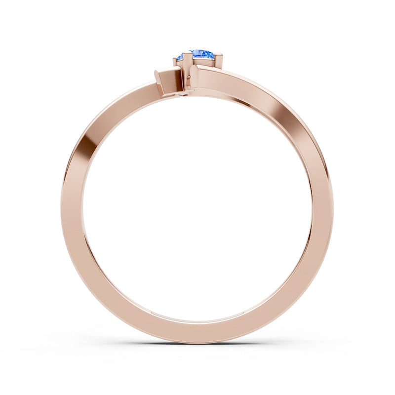 Celeste Flow Bypass Dainty Solitaire Ring