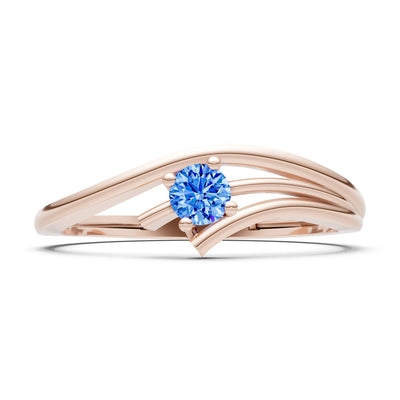 Celeste Flow Bypass Dainty Solitaire Ring