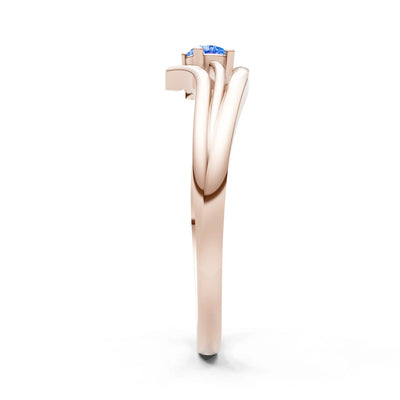 Celeste Flow Bypass Dainty Solitaire Ring