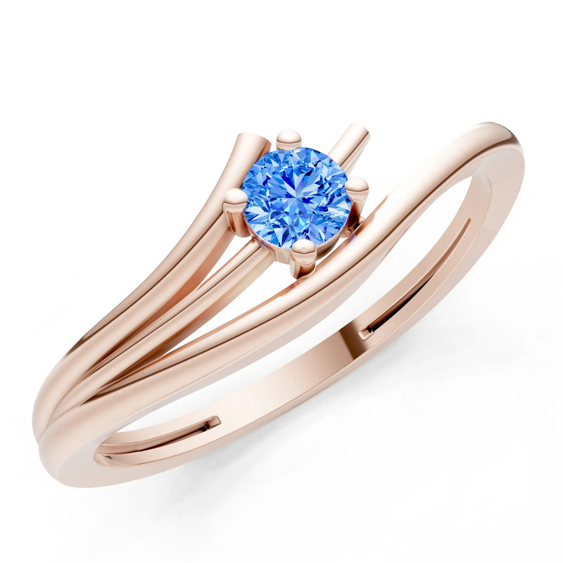 Celeste Flow Bypass Dainty Solitaire Ring