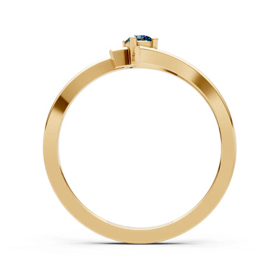 Celeste Flow Bypass Dainty Solitaire Ring
