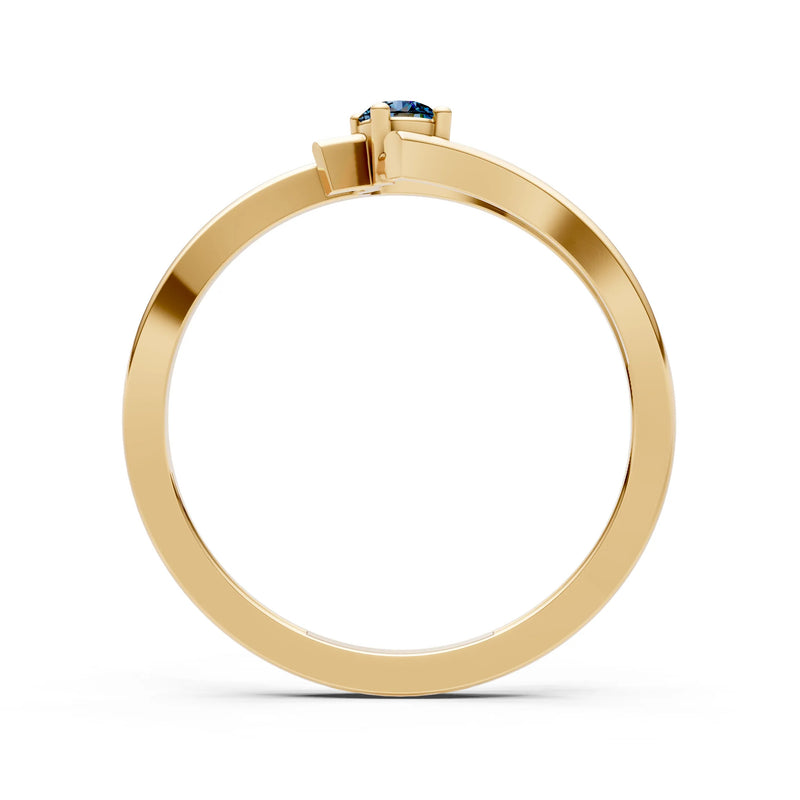 Celeste Flow Bypass Dainty Solitaire Ring