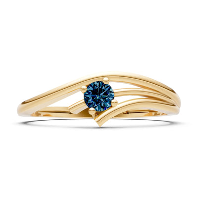 Celeste Flow Bypass Dainty Solitaire Ring
