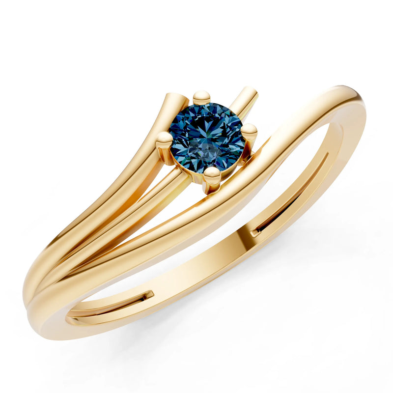 Celeste Flow Bypass Dainty Solitaire Ring