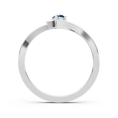 Celeste Flow Bypass Dainty Solitaire Ring