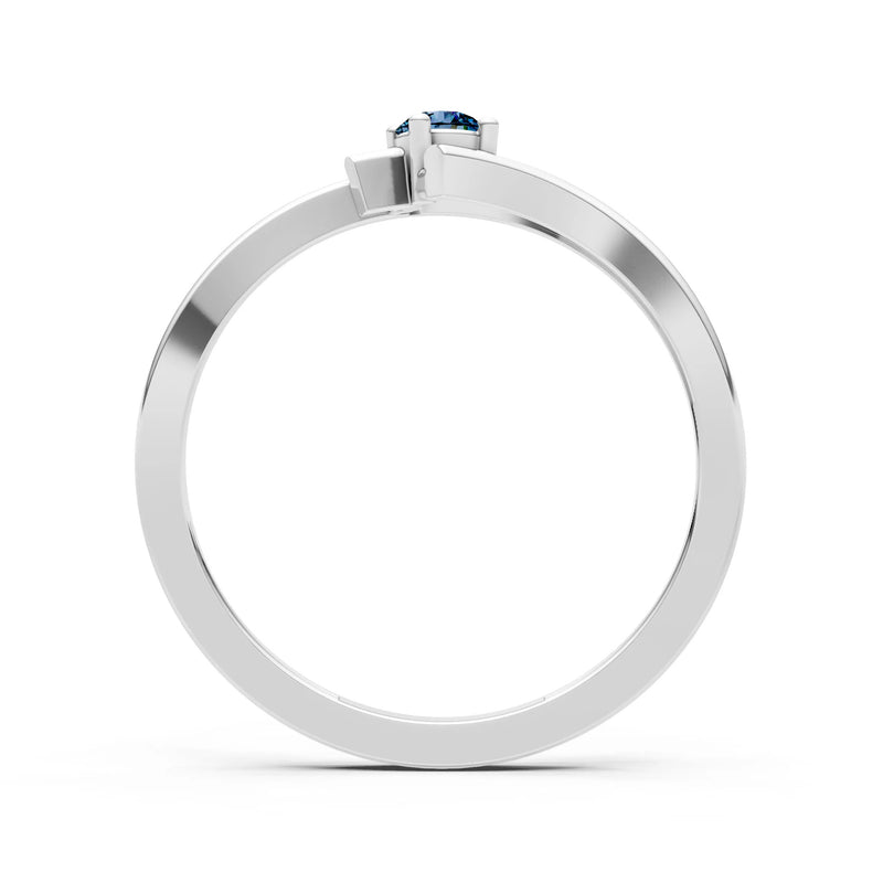 Celeste Flow Bypass Dainty Solitaire Ring