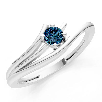 Celeste Flow Bypass Dainty Solitaire Ring