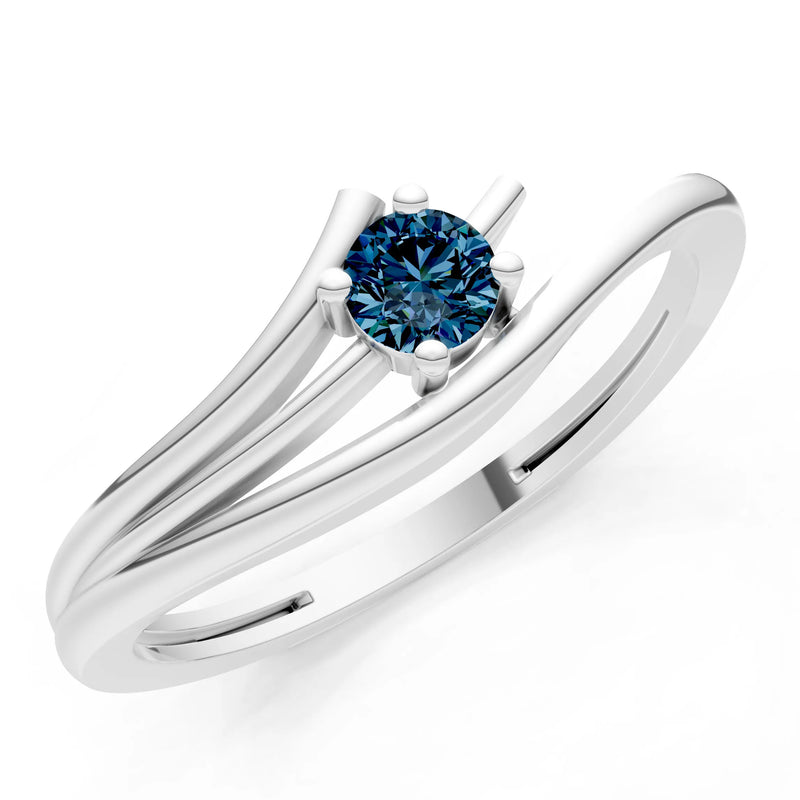 Celeste Flow Bypass Dainty Solitaire Ring