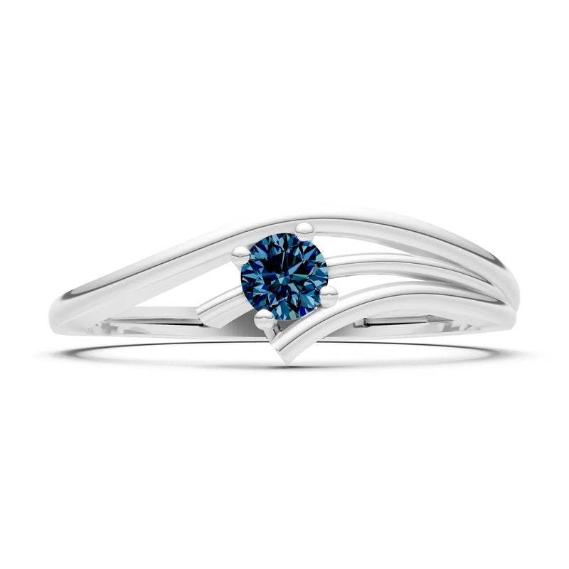 Alexandrite Celeste Flow Bypass Dainty Solitaire Ring