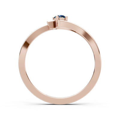 Celeste Flow Bypass Dainty Solitaire Ring