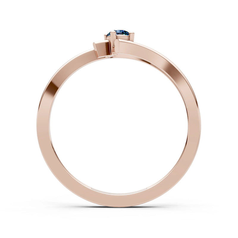 Celeste Flow Bypass Dainty Solitaire Ring
