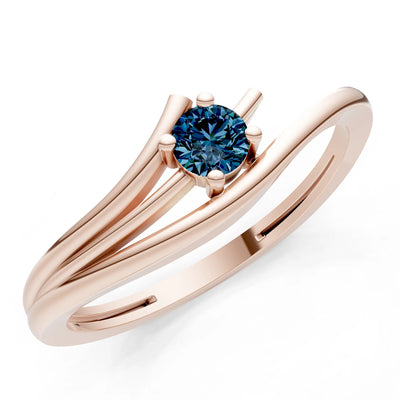 Alexandrite Celeste Flow Bypass Dainty Solitaire Ring